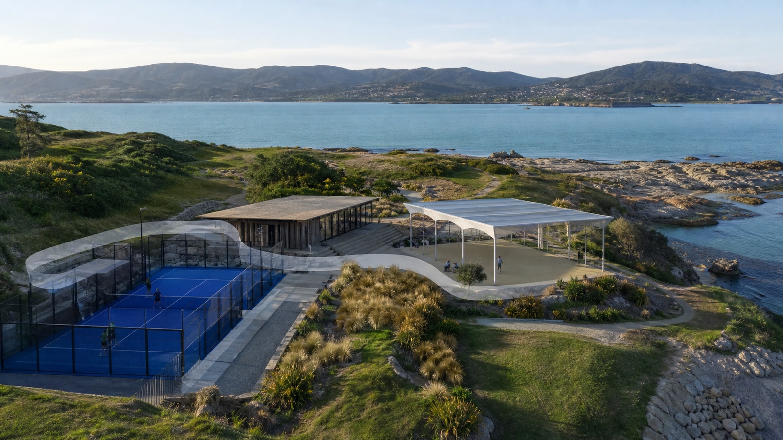 An integrated coastal sport venue in New Zealand