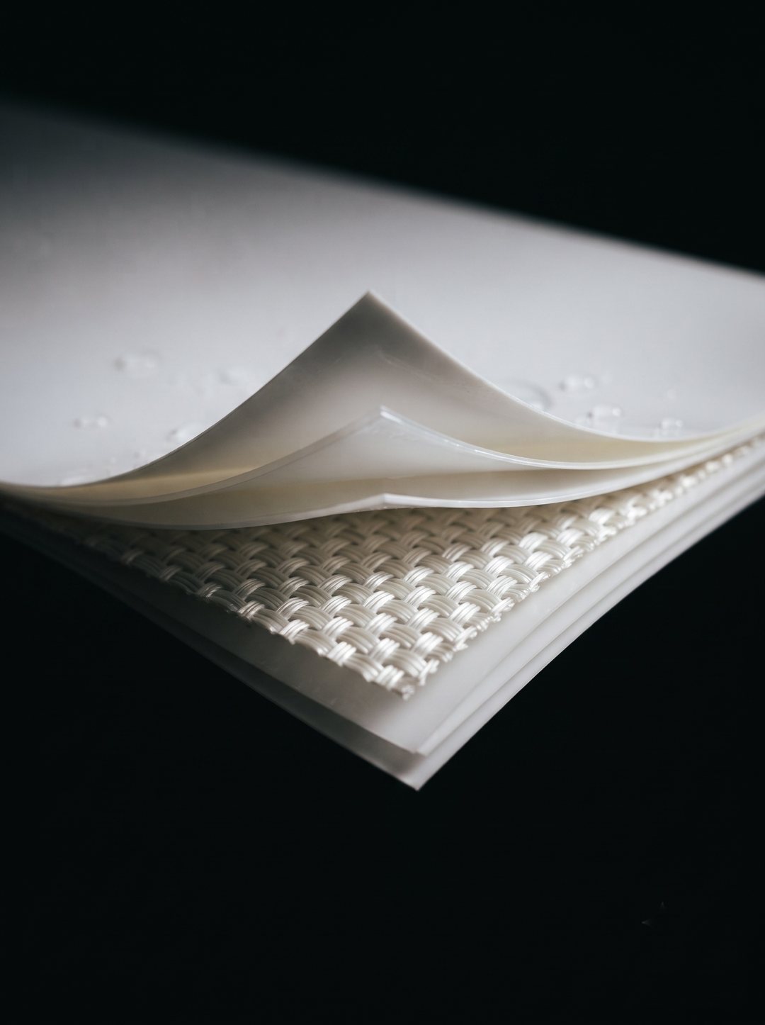 Concept visualisation — close-up of an architectural membrane assembly
