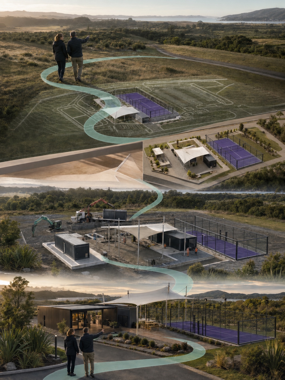 Four-stage journey from site review to a completed padel facility