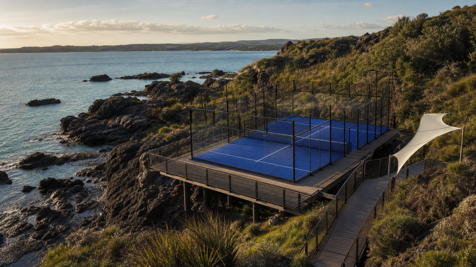 Papa Elevated Platform supporting a padel court